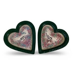 Vintage Heart Shaped Framed Barbara Mock Bird Prints